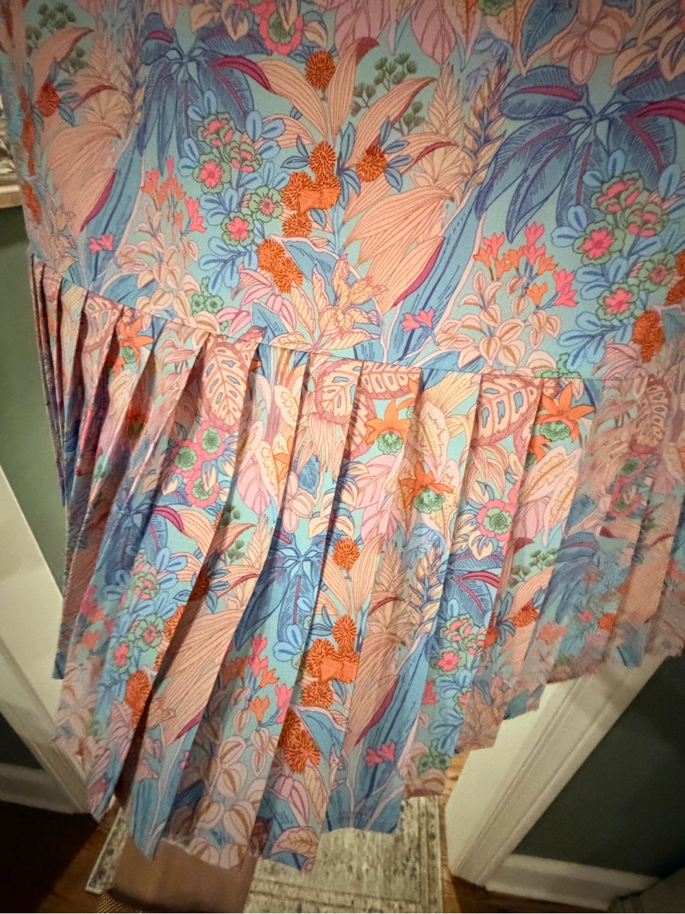 SSYS Floral Pink & Blue Pleated Long-Sleeve Dress - Picture 2 of 7